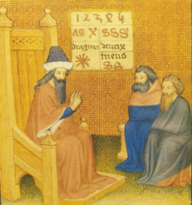 Adelard tanít (részlet egy 1400 körüli kéziratból)