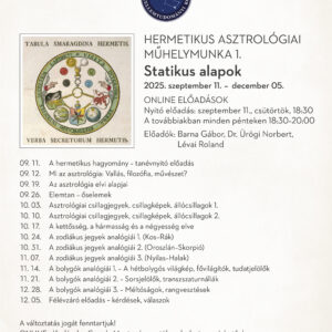 Hermetikus asztrológiai műhelymunka 1. Statikus alapok (2025)